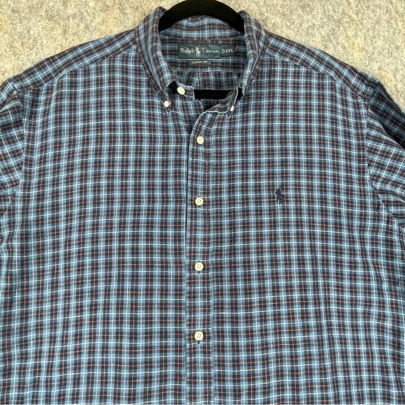 Polo Ralph Lauren Mens Linen Blend Plaid Button Down Classic Shirt Sz XXL - Picture 5 of 16